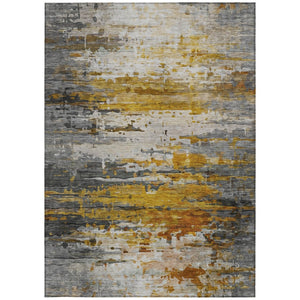 HomeRoots 5' X 8' Copper and Gray Abstract Washable Area Rug - Durable, Stylish Indoor/Outdoor Design for Any Space 629798