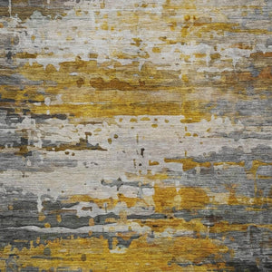 HomeRoots 5' X 8' Copper and Gray Abstract Washable Area Rug - Durable, Stylish Indoor/Outdoor Design for Any Space 629798