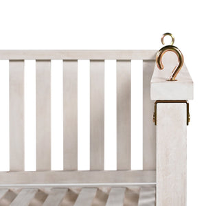 English Elm Topmax Acacia Wood Porch Swing Bed Sloped Frame Outdoor Lounger for Backyard Patio White WF319383AAK