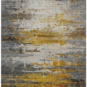 HomeRoots 8' X 10' Stylish Copper & Gray Abstract Washable Area Rug for Indoor & Outdoor High-Traffic Use 629800