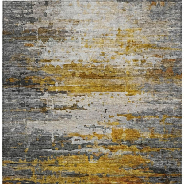 HomeRoots 8' X 10' Stylish Copper & Gray Abstract Washable Area Rug for Indoor & Outdoor High-Traffic Use 629800