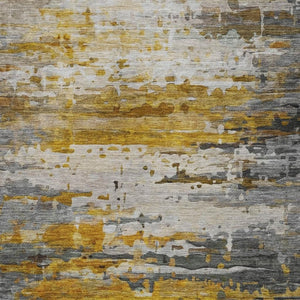HomeRoots 9' X 12' Modern Copper and Gray Abstract Washable Area Rug for Indoor & Outdoor Spaces, Durable Design 629801