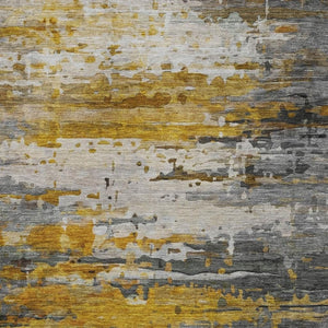HomeRoots 10' Copper and Gray Abstract Washable Area Rug - Durable Indoor/Outdoor Design for Busy Spaces 629802