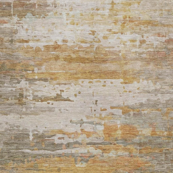 HomeRoots 5' X 8' Washable Khaki & Beige Abstract Area Rug - Durable Indoor/Outdoor Design for Modern Spaces 629804