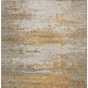 HomeRoots 10' X 14' Khaki & Beige Abstract Area Rug - Stylish, Durable, Washable Indoor/Outdoor Solution! 629808