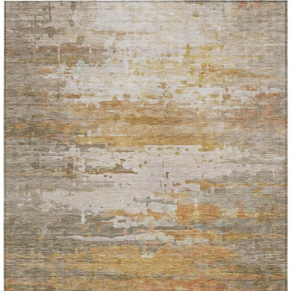 HomeRoots 10' X 14' Khaki & Beige Abstract Area Rug - Stylish, Durable, Washable Indoor/Outdoor Solution! 629808