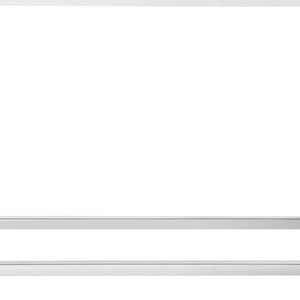 HomeRoots 48" Modern Light Gray Console Table with Silver Stainless Steel Base & 2 Drawers for Stylish Storage 629822