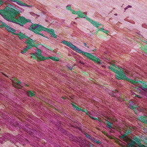 HomeRoots 8' X 10' Washable Pink Mauve & Green Abstract Area Rug - Durable Indoor/Outdoor Comfort & Style 629844
