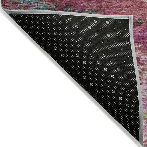 HomeRoots 10' Pink Mauve and Green Abstract Washable Area Rug - Stylish Indoor/Outdoor Design for High Traffic Spaces 629846