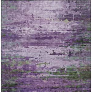 HomeRoots 8' X 10' Abstract Area Rug in Purple, Green & Charcoal – Durable, Washable for Indoor & Outdoor Use 629850