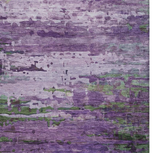 HomeRoots 8' X 10' Abstract Area Rug in Purple, Green & Charcoal – Durable, Washable for Indoor & Outdoor Use 629850