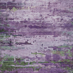 HomeRoots 10' Bold Abstract Washable Indoor Outdoor Area Rug in Purple, Green & Charcoal - Durable & Stylish! 629852