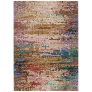 HomeRoots 9' X 12' Versatile Sage Teal Blue & Blush Abstract Area Rug - Stylish, Washable, Indoor & Outdoor Use 629857