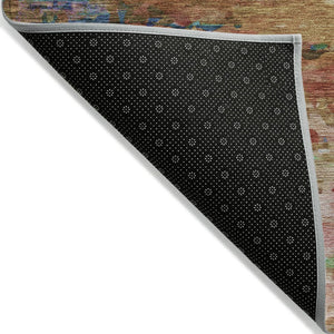 HomeRoots 9' X 12' Versatile Sage Teal Blue & Blush Abstract Area Rug - Stylish, Washable, Indoor & Outdoor Use 629857