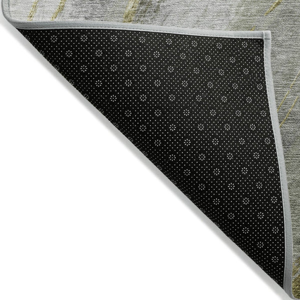 HomeRoots 8' X 10' Artichoke Green & Gray Abstract Area Rug - Washable, Durable for Indoor/Outdoor Spaces! 629868