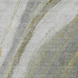 HomeRoots 10' Artichoke Green & Gray Abstract Washable Area Rug – Stylish, Durable, Indoor/Outdoor Luxury! 629870
