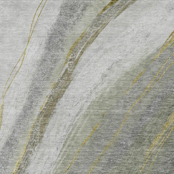 HomeRoots 10' Artichoke Green & Gray Abstract Washable Area Rug – Stylish, Durable, Indoor/Outdoor Luxury! 629870
