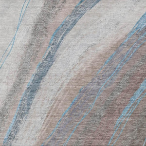 HomeRoots 8' X 10' Washable Brown and Teal Abstract Area Rug – Stylish, Durable, Perfect for Indoor & Outdoor Use! 629874