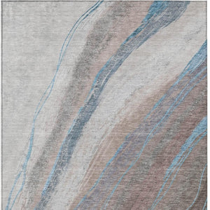 HomeRoots 10' Bold Brown and Teal Abstract Washable Area Rug - Indoor/Outdoor Use, Easy Care & Durable Design 629876