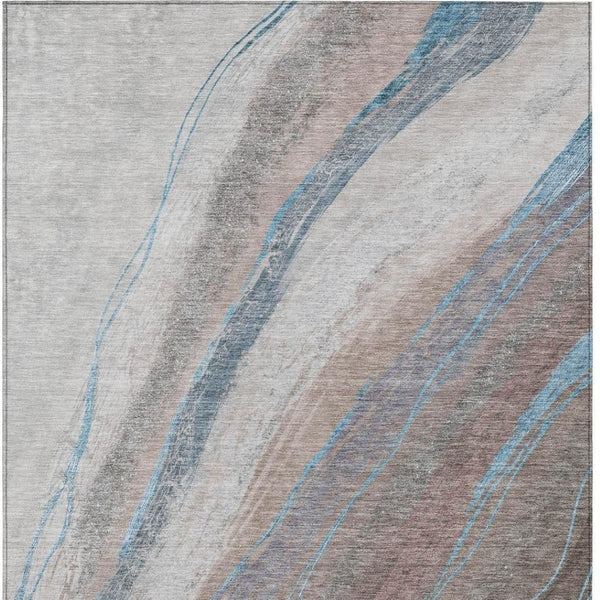 HomeRoots 10' Bold Brown and Teal Abstract Washable Area Rug - Indoor/Outdoor Use, Easy Care & Durable Design 629876