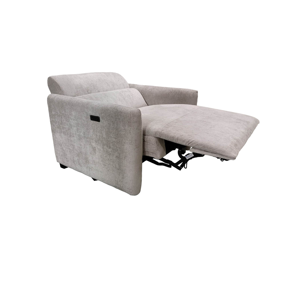 JLA Home Chapel Hill - Power Modern Recliner with USB Charging Ports, Solid Wood Frame, High-Density Foam Comfort and Quiet Power Recline Light Grey CH103-0042