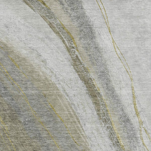 HomeRoots 5' X 8' Modern Pewter and Gray Abstract Washable Area Rug for Indoor/Outdoor High-Traffic Spaces 629884