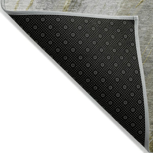 HomeRoots 8' X 10' Abstract Pewter and Gray Area Rug – Washable, Durable for Indoor/Outdoor Use, Modern Design 629886