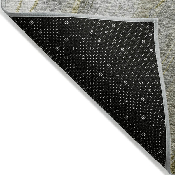 HomeRoots 8' X 10' Abstract Pewter and Gray Area Rug – Washable, Durable for Indoor/Outdoor Use, Modern Design 629886