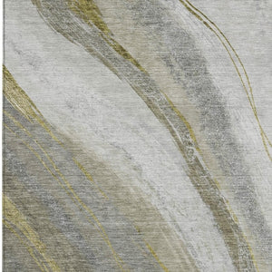 HomeRoots 10' Contemporary Pewter & Gray Abstract Washable Area Rug for Indoor/Outdoor Spaces - Durable & Stylish 629888