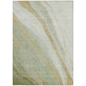 HomeRoots 9' X 12' Sage and Copper Abstract Area Rug - Stylish, Washable Indoor/Outdoor Rug for High-Traffic Spaces 629893
