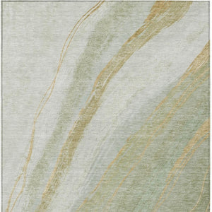 HomeRoots 10' Modern Sage and Copper Abstract Washable Area Rug - Durable Indoor/Outdoor Design for All Spaces 629894
