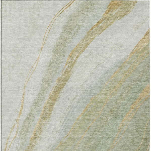 HomeRoots 10' Modern Sage and Copper Abstract Washable Area Rug - Durable Indoor/Outdoor Design for All Spaces 629894