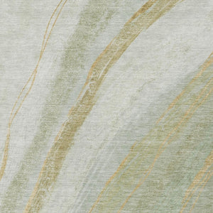 HomeRoots 10' Modern Sage and Copper Abstract Washable Area Rug - Durable Indoor/Outdoor Design for All Spaces 629894