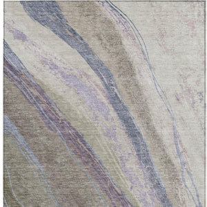 HomeRoots 5' X 8' Abstract Area Rug in Brown, Taupe & Purple - Stylish, Washable, Indoor/Outdoor Versatility! 629920