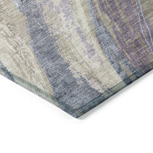 HomeRoots 8' X 10' Washable Abstract Area Rug in Brown Taupe & Purple - Durable for Indoor & Outdoor Spaces 629922