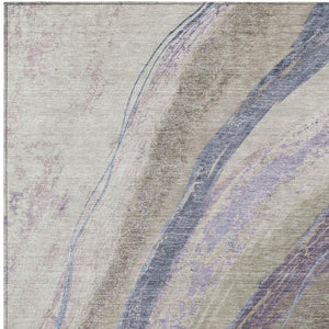 HomeRoots 9' X 12' Abstract Washable Area Rug in Brown, Taupe & Purple – Durable for Indoor & Outdoor Use 629923