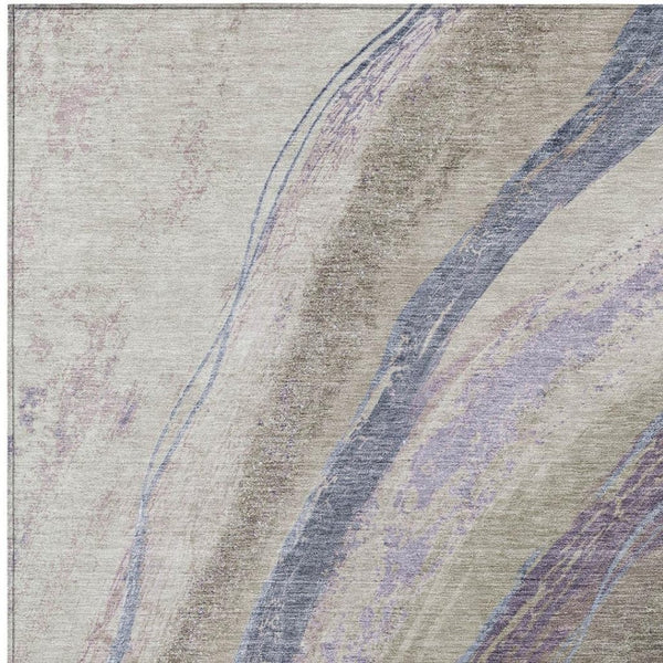 HomeRoots 9' X 12' Abstract Washable Area Rug in Brown, Taupe & Purple – Durable for Indoor & Outdoor Use 629923