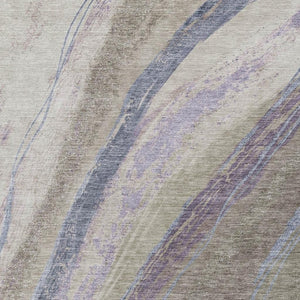 HomeRoots 10' Durable Brown Taupe & Purple Abstract Washable Area Rug for Indoor/Outdoor Spaces, Modern Style 629924