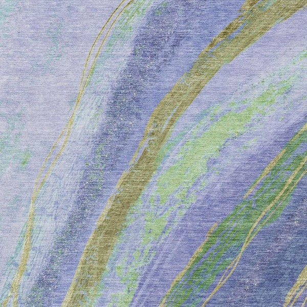HomeRoots 8' X 10' Vibrant Purple, Green & Gold Abstract Washable Area Rug for Indoor & Outdoor Spaces 629928