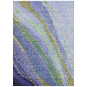 HomeRoots 8' X 10' Vibrant Purple, Green & Gold Abstract Washable Area Rug for Indoor & Outdoor Spaces 629928