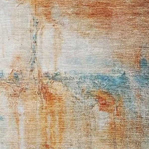 HomeRoots 10' Abstract Washable Indoor Outdoor Area Rug in Rust, Gray & Blue - Durable, Stylish & Versatile! 629936