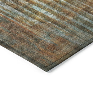 HomeRoots 10' Abstract Washable Indoor Outdoor Area Rug in Rust, Gray & Blue - Durable, Stylish & Versatile! 629936