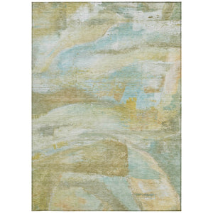 HomeRoots 9' Modern Abstract Area Rug in Beige, Sky Blue & Ivory – Washable, Durable for Indoor/Outdoor Use 629941