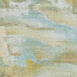 HomeRoots 10' Washable Abstract Indoor Outdoor Area Rug in Beige, Sky Blue & Ivory - Stain-Resistant, Versatile! 629942