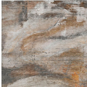 HomeRoots 8' X 10' Washable Indoor Outdoor Area Rug in Brown, Gray & Copper – Stylish, Durable, and Versatile! 629946