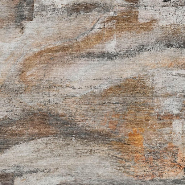 HomeRoots 10' Abstract Washable Area Rug in Brown, Gray & Copper - Indoor/Outdoor Durable Design for All Spaces 629948