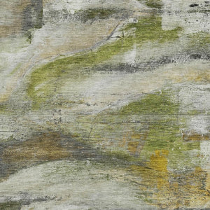 HomeRoots 5' X 8' Olive Green Abstract Indoor Outdoor Rug - Stylish, Washable, Durable for High-Traffic Spaces 629956