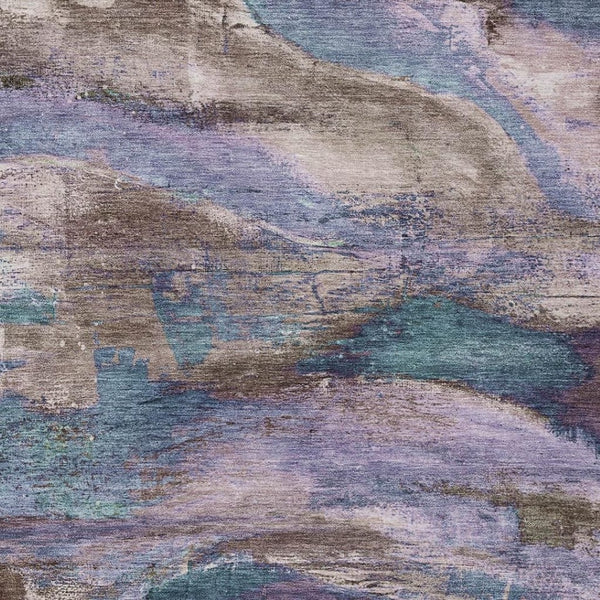 HomeRoots 9' Bold Abstract Brown, Purple & Teal Washable Area Rug for Indoor/Outdoor Use - Durable & Stylish! 629971