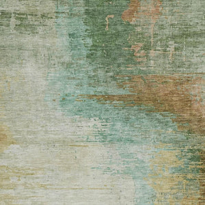 HomeRoots 8' X 10' Artichoke Green Area Rug – Modern Abstract Design, Washable, Indoor/Outdoor, Stain-Resistant 629988
