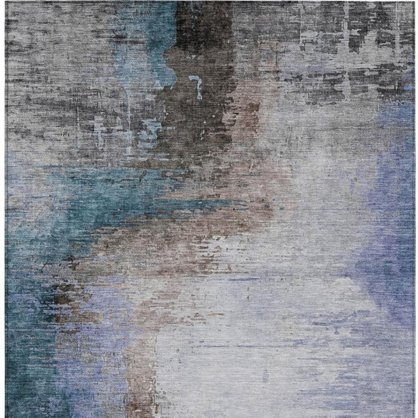 HomeRoots 5' X 8' Abstract Washable Area Rug in Brown, Lavender & Taupe - Stylish, Durable, Indoor/Outdoor Use! 629992